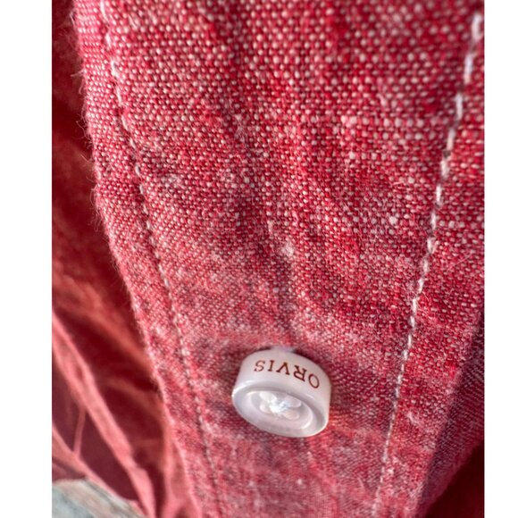 Orvis Red Hemp Cotton Button Shirt XL - Picture 4 of 11